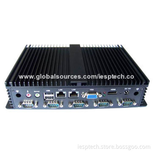 Fanless Industrial Computer, D2550 CPU/6 x COM/6 x USB/2 x GLAN/VGA/HDMI/12 DC In, 2GB DDR3/SSD/HDD